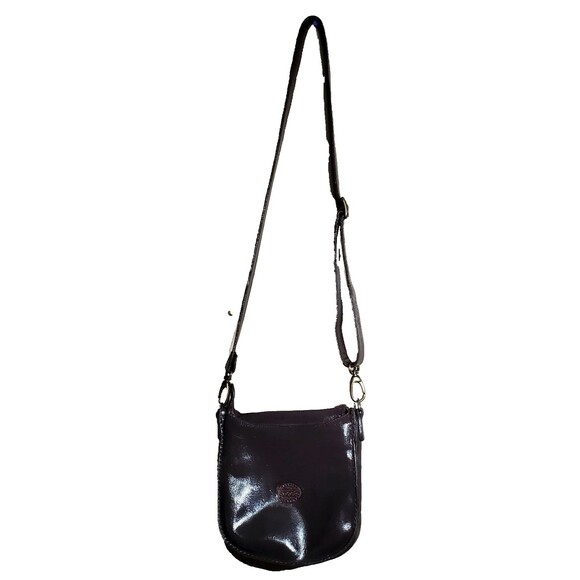 Roots Canada Leather Crossbody 8" Brown Vintage Repainted Adjustable Strap Bag - Picture 2 of 16